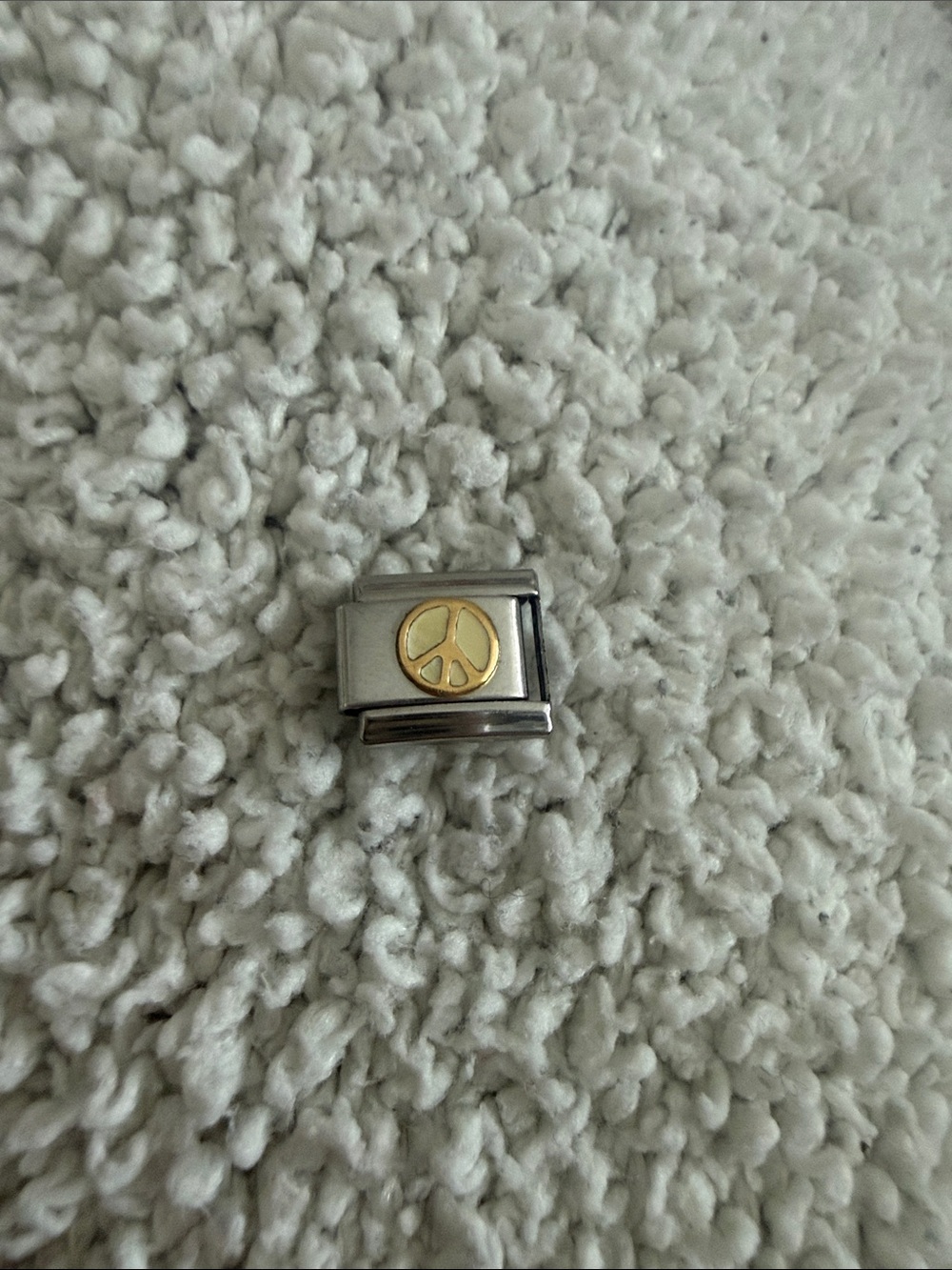 Gold Peace Sign - Italian Charm Bracelet Charm